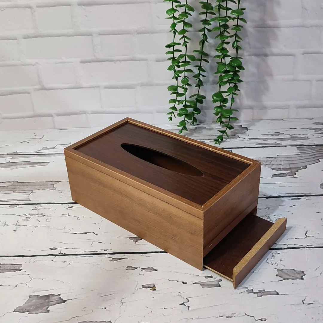 جا دستمال کاغذی تمام چوبی زیر کشویی