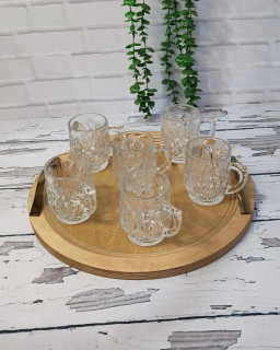 سینی تمام چوبی دسته دار گرد