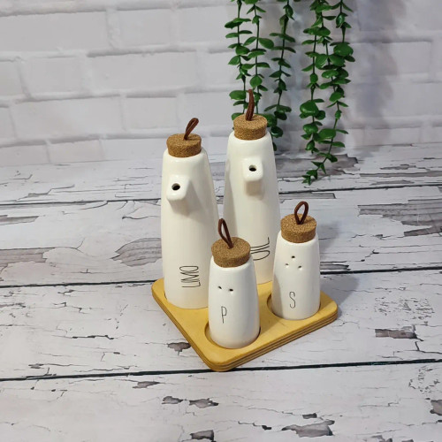 ست چهار تیکه روغن لیمو نمک فلفل