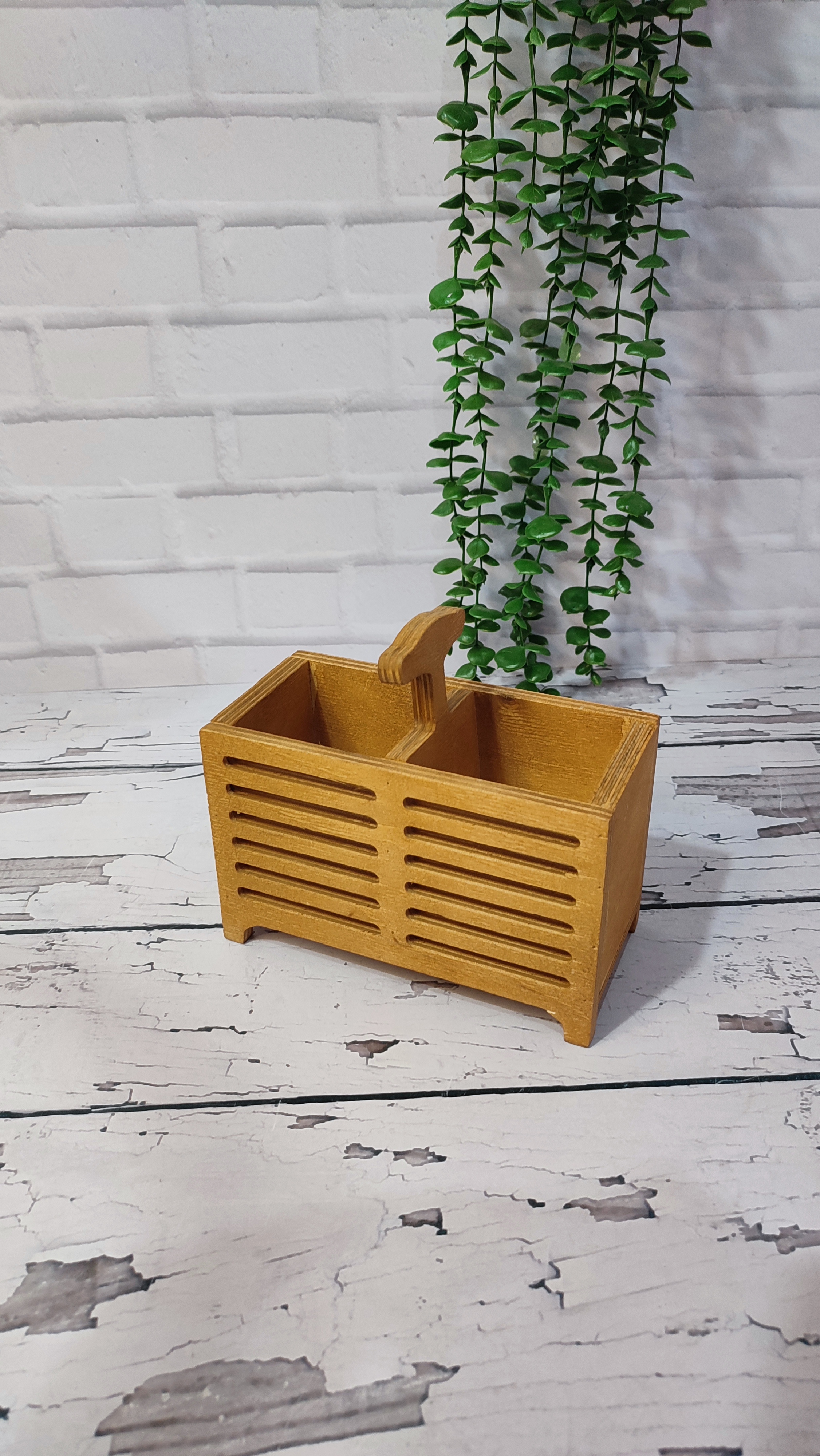 جا قاشقی چوبی دو خانه