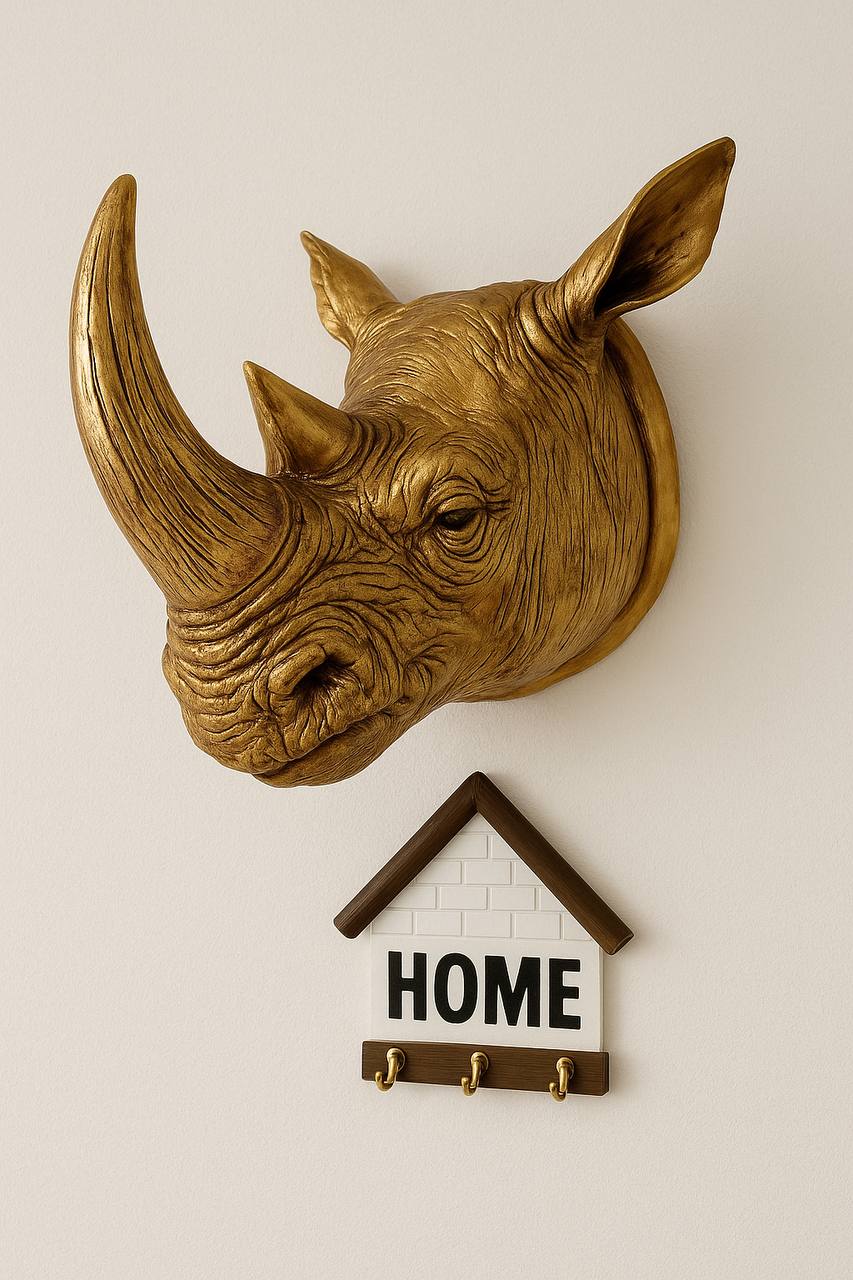 دیوار کوب کرگدن طلایی سایز بزرگ