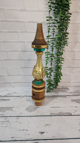 تنه چوبی قلیان طلایی
