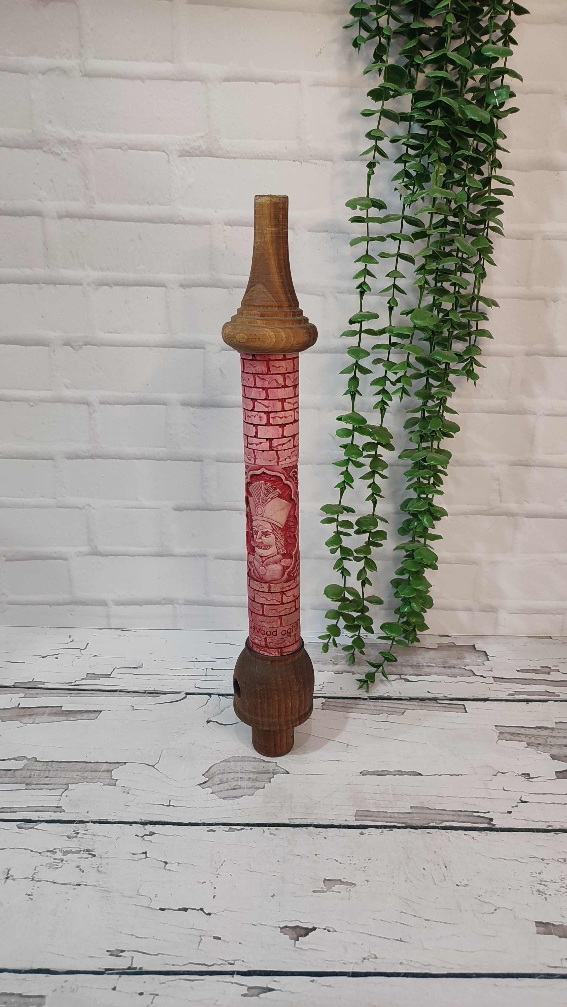 تنه چوبی قلیان منبت رنگی