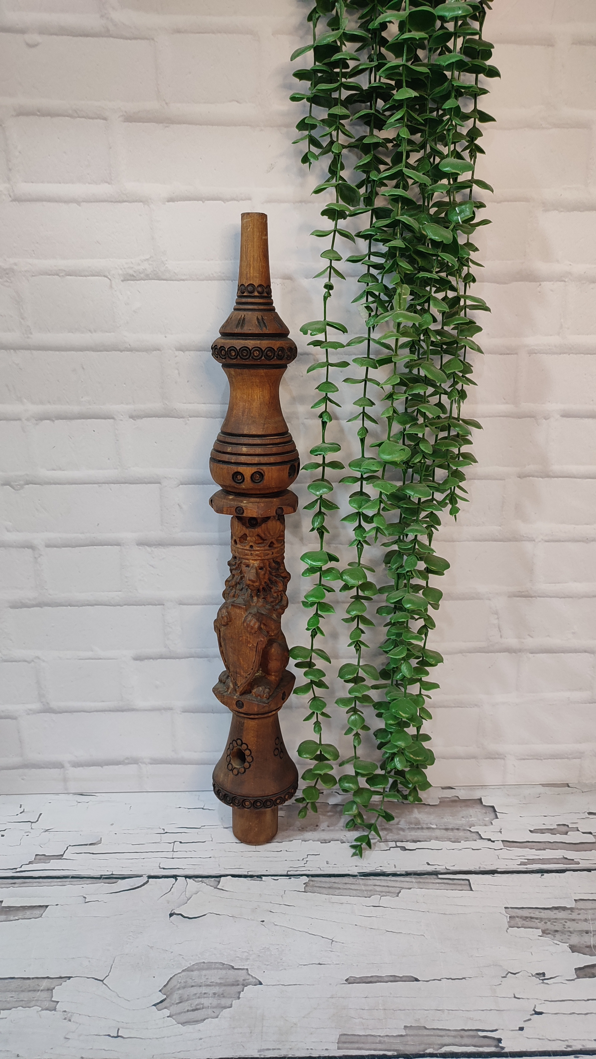 تنه چوبی قلیان منبت شیر