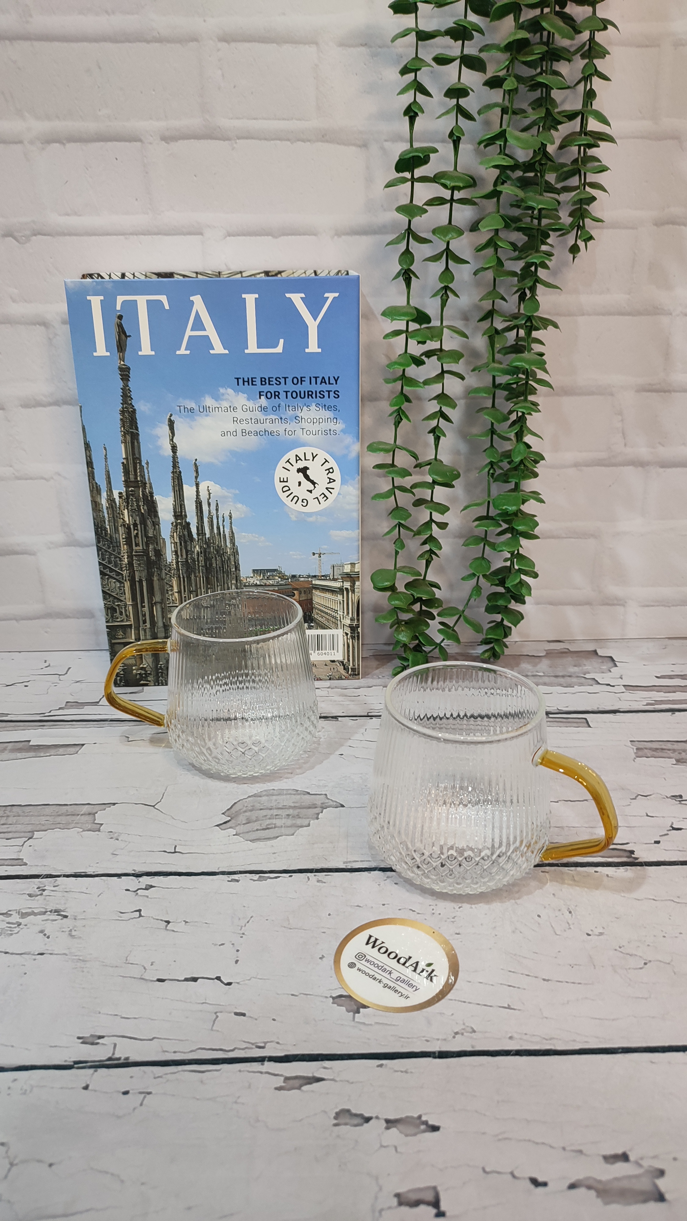 لیوان پیرکس دسته طلایی