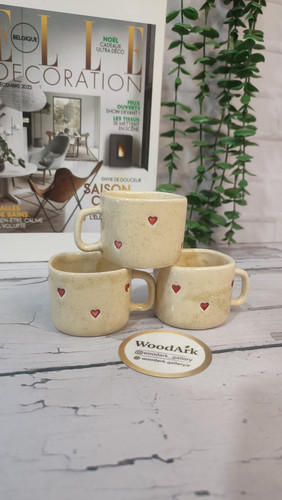 شات سرامیکی کرم طرح قلبی