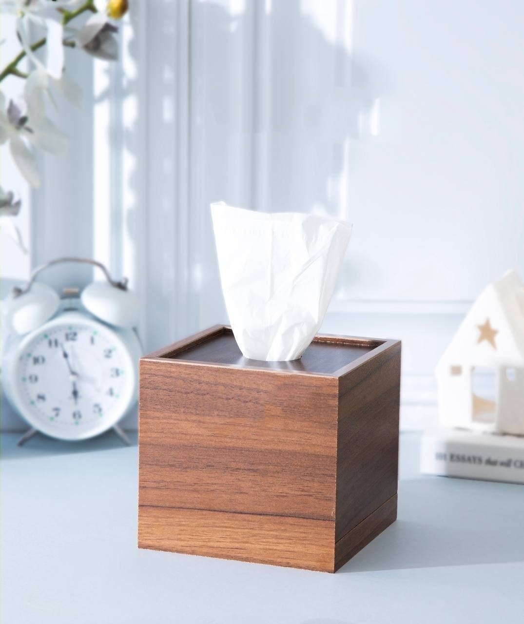 جا دستمال مربع تمام چوبی