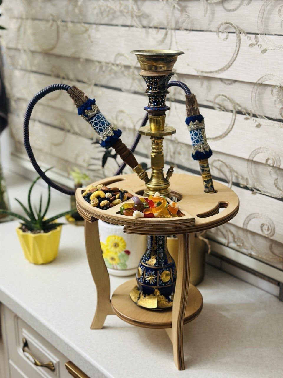 استند چوبی قلیون متحرک