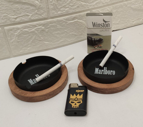 زیر سیگاری چوبی فلزی