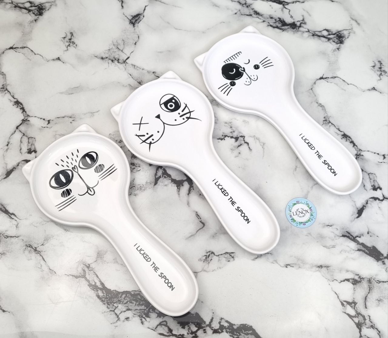 جا قاشقی کنار گازی سرامیکی طرح گربه