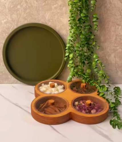 باکس چوبی ۴خانه درب دار گرد