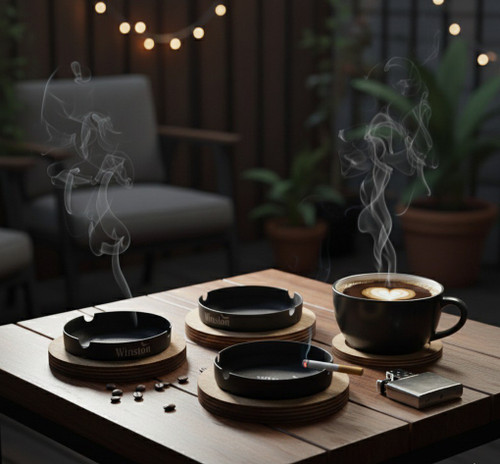 زیر سیگاری چوبی فلزی