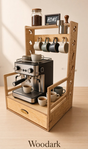 استند چوبی اسپرسوساز کشودار